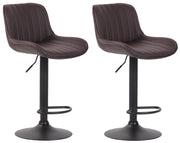 Set di 2 sgabelli da bar Lentini in similpelle marrone,nero