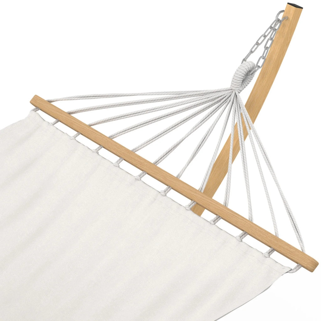 IDMarket - Amaca XL con supporto in metallo effetto legno e tela ecru