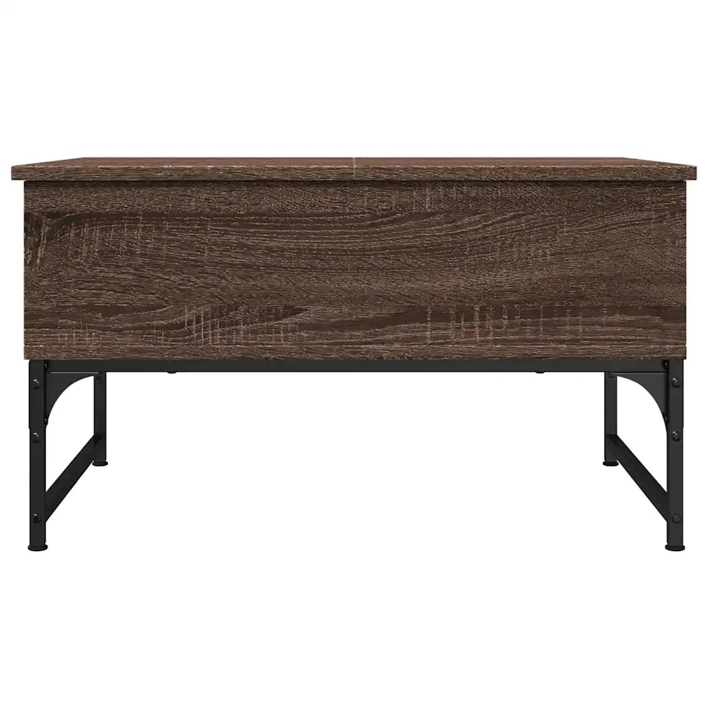 Tavolino Salotto Rovere Marrone 70x50x40cm Multistrato Metallo 845375