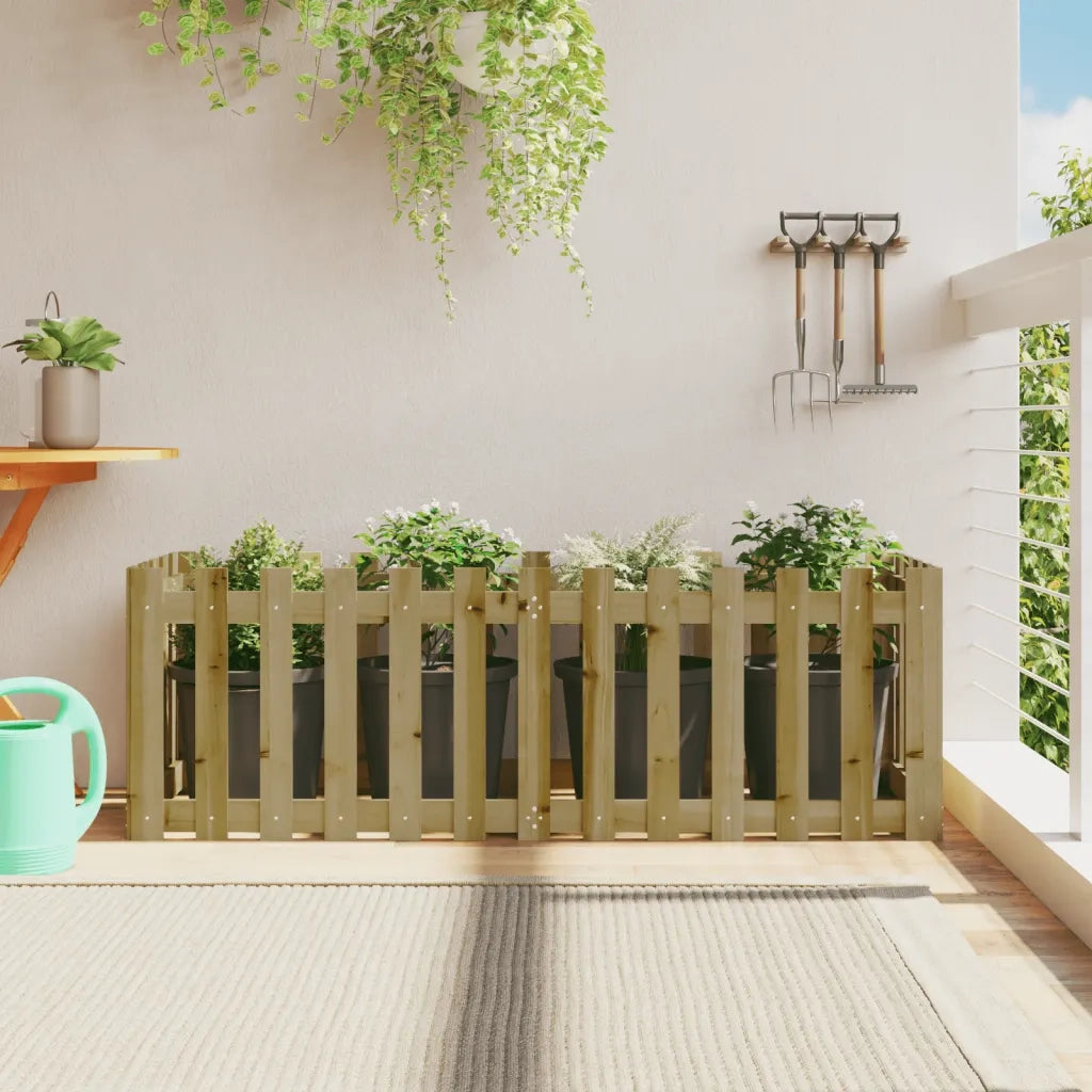 Fioriera | Cassetta per fiori | Vaso da Giardino Recinzione 150x50x50cm in Pino Impregnato