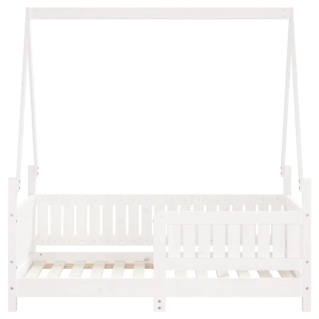 Giroletto per Bambini Bianco 70x140cm in Legno Massello di Pino 834502