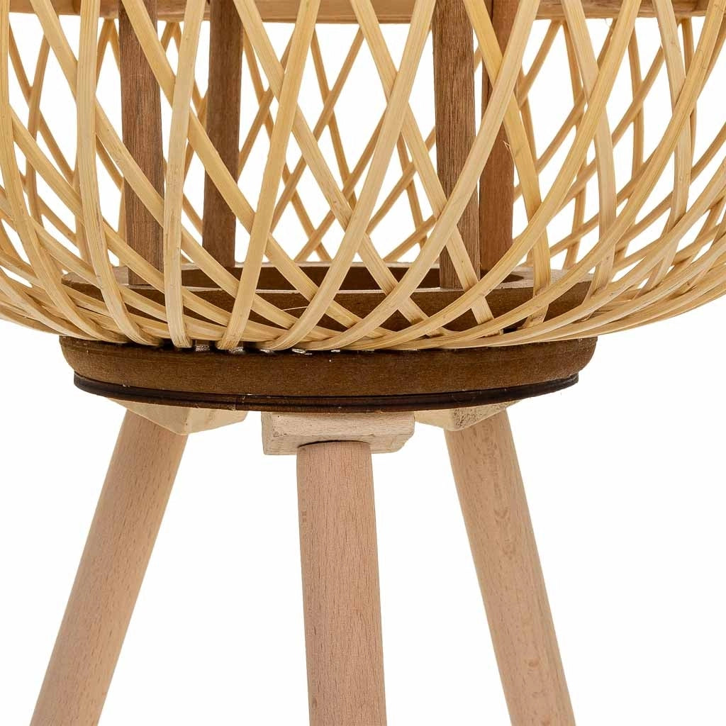 Lanterna portacandele in bambù marrone d37x48/82h
