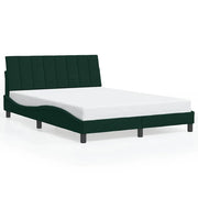 Letto matrimoniale | Letto per adulti | Giroletto senza Materasso Hanko Verde Scuro 140x190 cm in Velluto