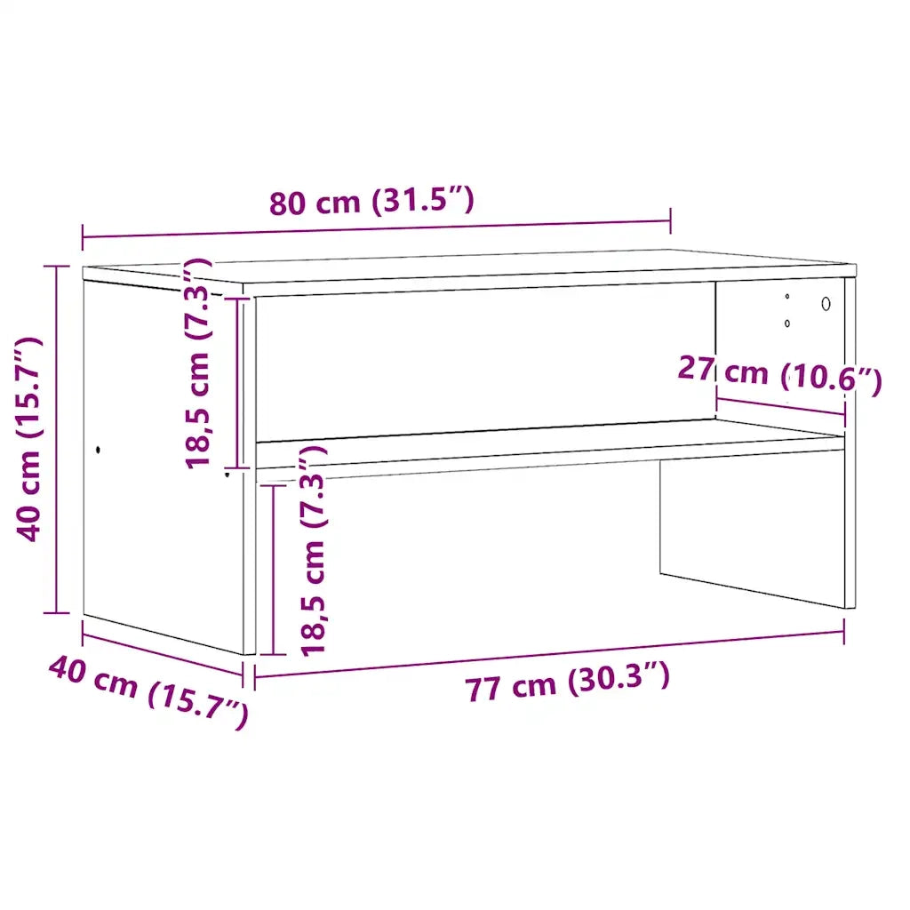 vidaXL Mobile Porta TV Rovere Artigianale 80x40x40 cm Multistrato