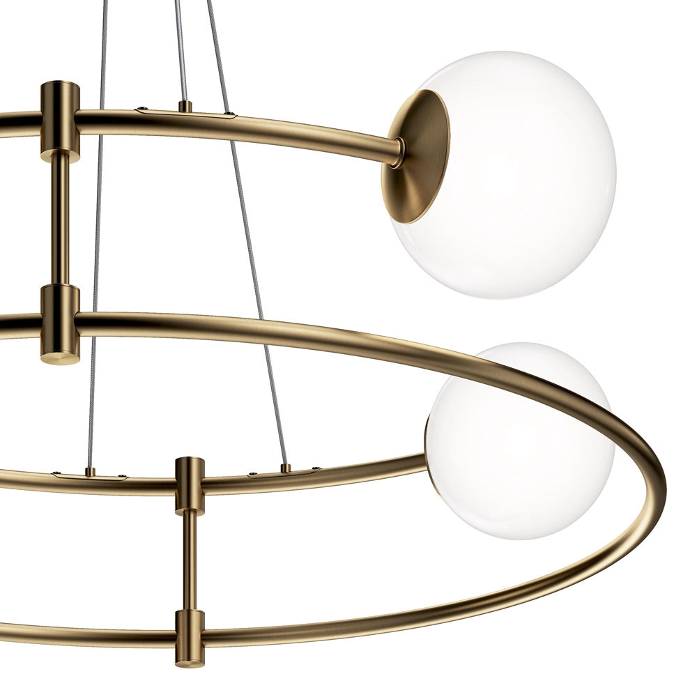 Maytoni Lampadario Minimal Balance 4 luci G9 oro metallo diffusori vetro
