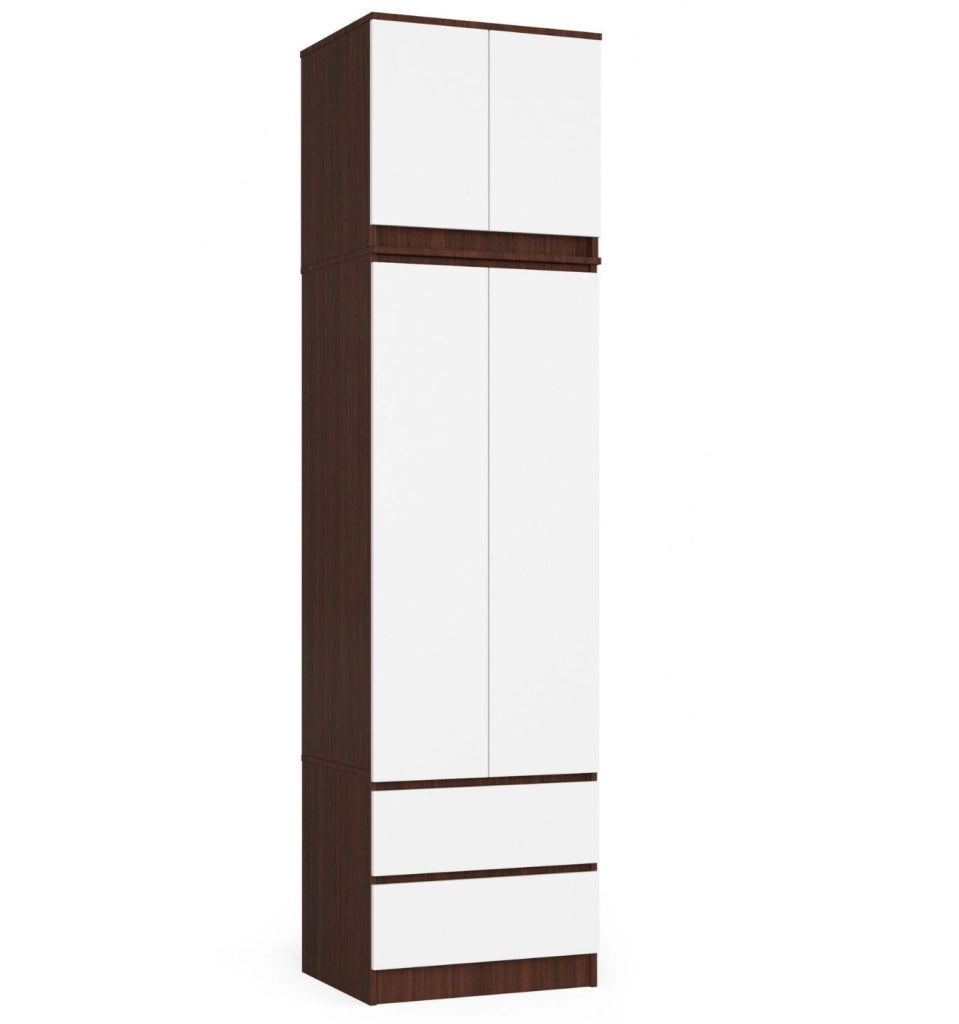 Sopralzo per armadio AKORD S60 Wengé 60 cm 2 ante inserto frontale Bianco 60x51x55 cm