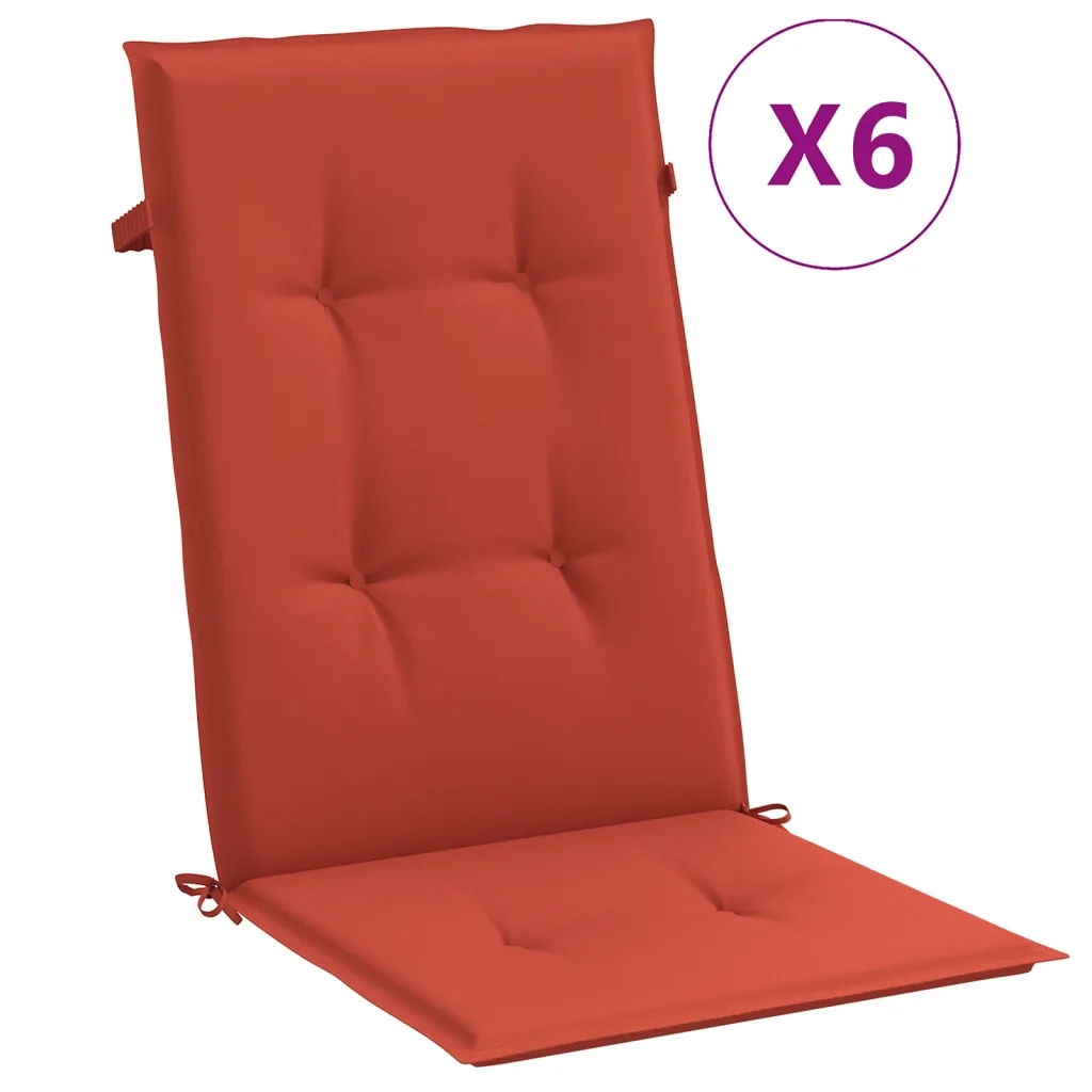 Cuscini Sedia Schiena Alta 6 Rosso MÃ©lange 120x50x4 Tessuto