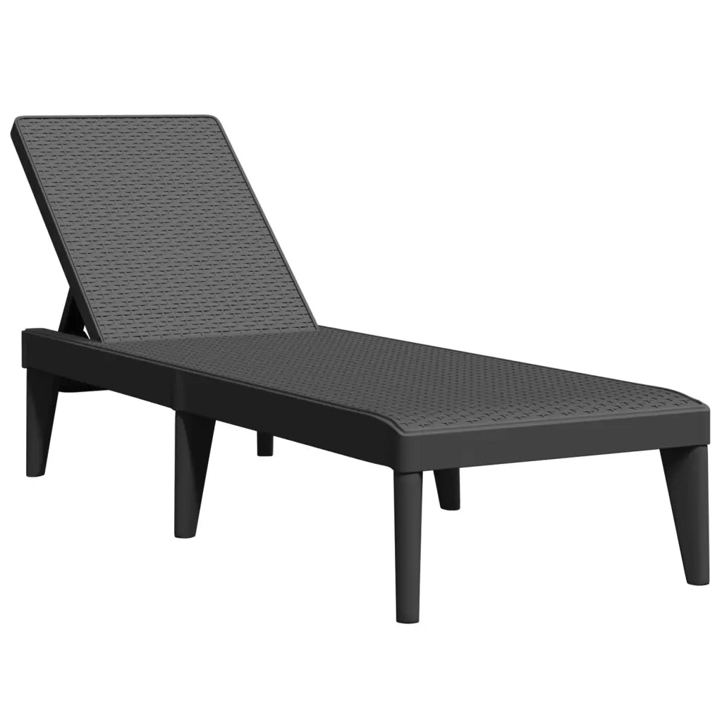 Lettino Antracite 186x60x29 cm in PP 364219
