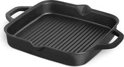 Piastra Grill 26 cm - Piastra in Acciaio Inox per Cottura Perfetta della Carne, del Pesce e dei Vegetali