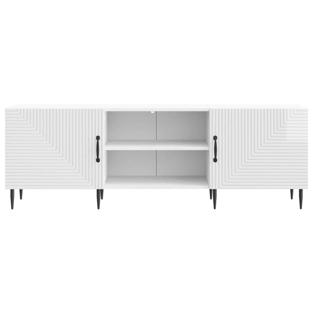 Mobile TV Bianco Lucido 150 x 31 x 50 cm Legno ingegnerizzato 894919