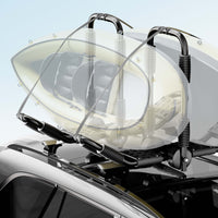 Porta kayak da auto a forma di J 2 pz. Ripiegabili In alluminio Porta canoa/kayak Cinghie incl.