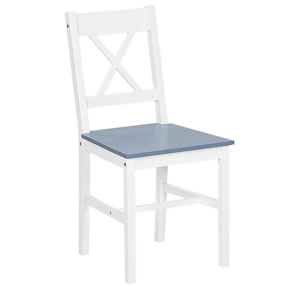 Set da pranzo in legno massello bianco con piano in legno chiaro a 4 posti 120 x 75 cm moderno scandinavo