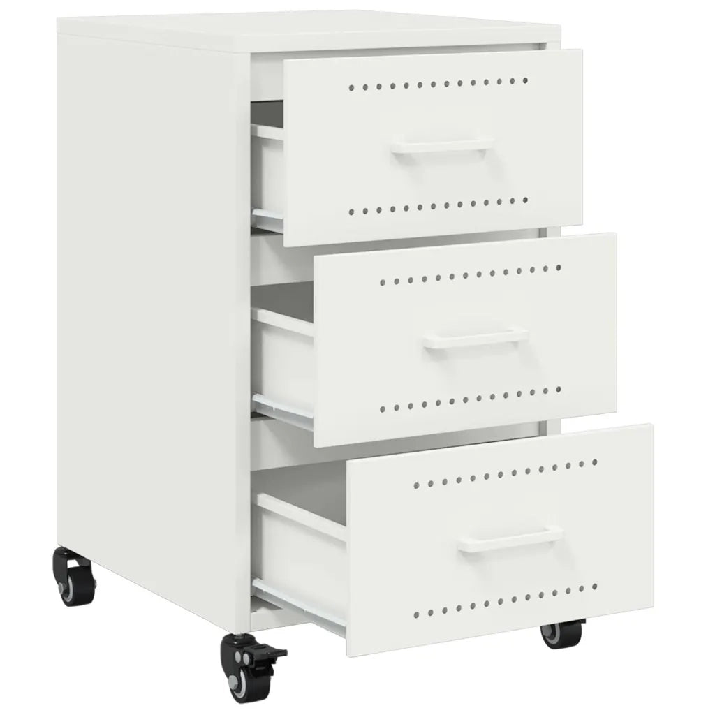 vidaXL Comodino Bianco 36x39x59 cm in Acciaio