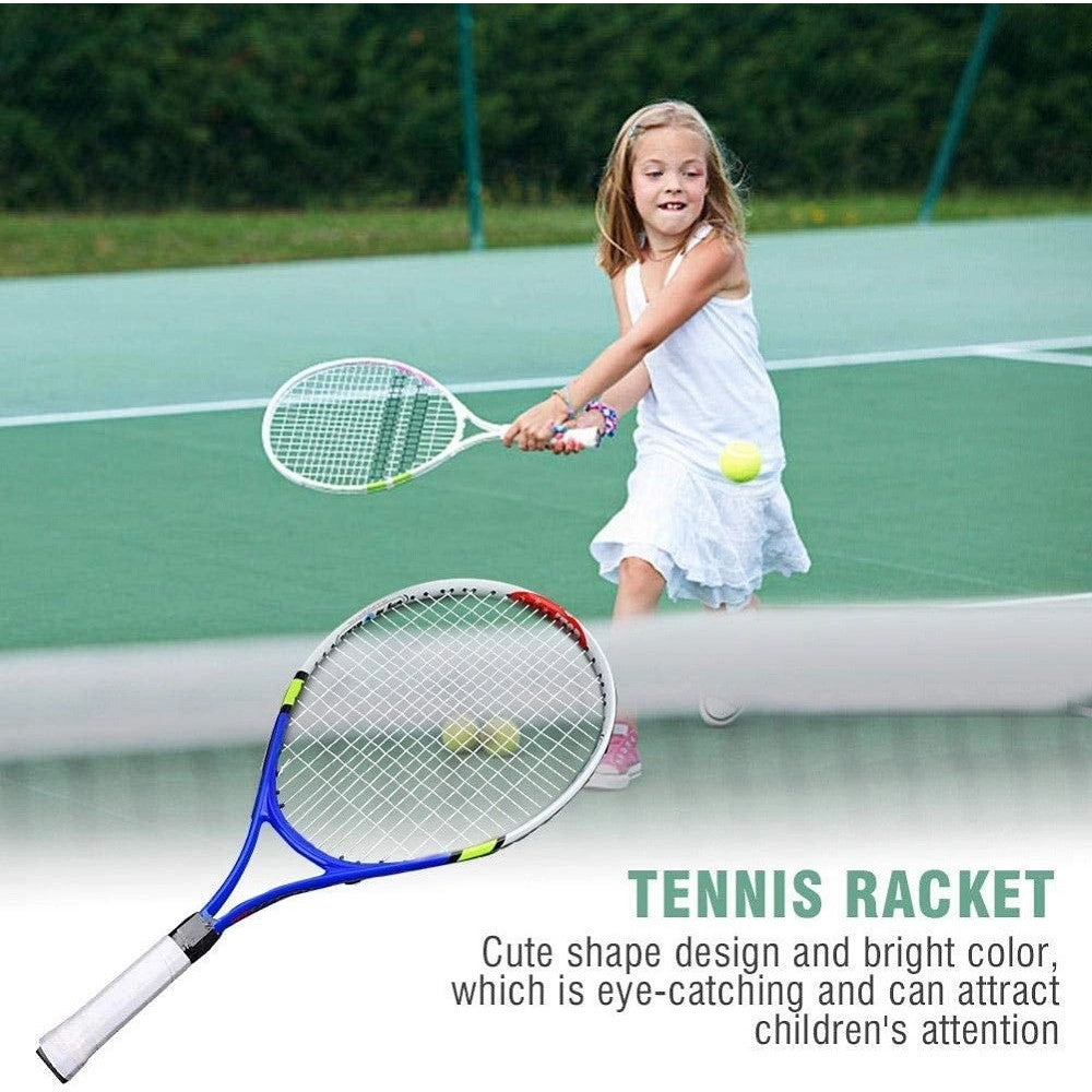 Trade Shop - Racchetta Da Tennis Junior Corda Resistente Allenamento Bambini Borsa Trasporto -