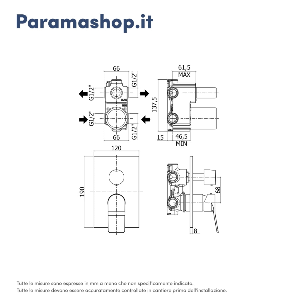 Paffoni set miscelatori lavabo alto, bidet senza scarico e incasso doccia deviatore 2 vie cromato mod. Tilt