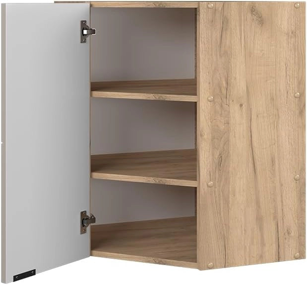 Mobile angolare da cucina Fame-Line, GrigioBeige, 57 cm, per la combinazione con altri moduli della serie Fame-Line