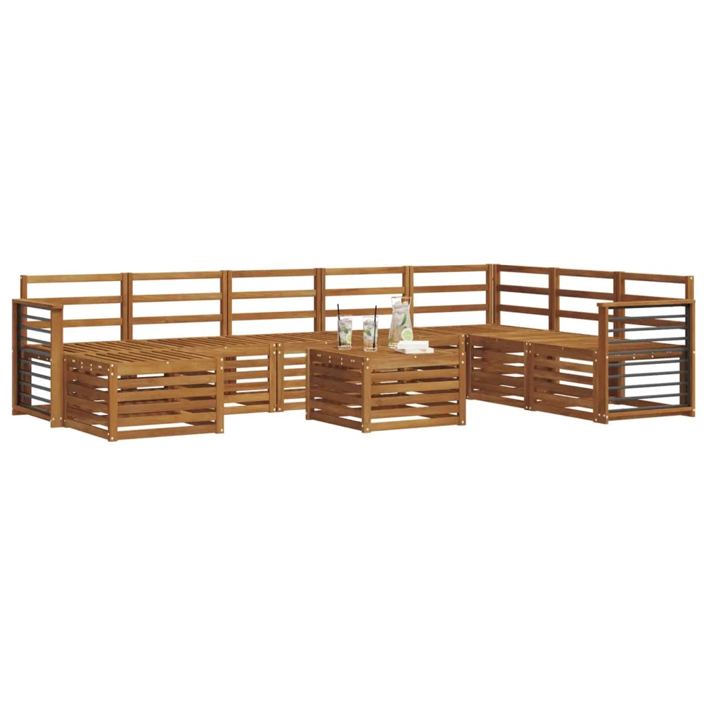 Set divano sezionale 9 pcs Naturale Legno di Acacia Massello 3375339