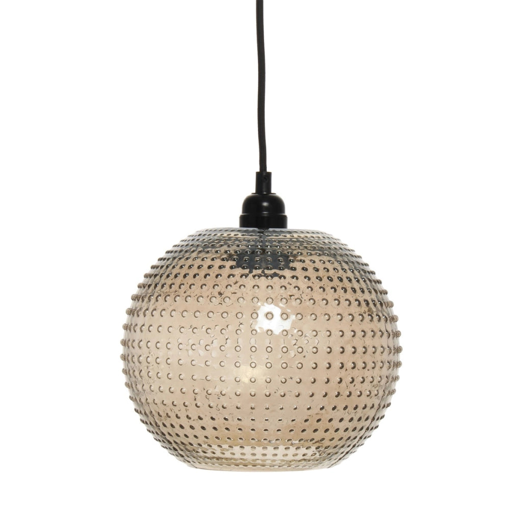 Lampada a sospensione Saturn in vetro grigio fumo