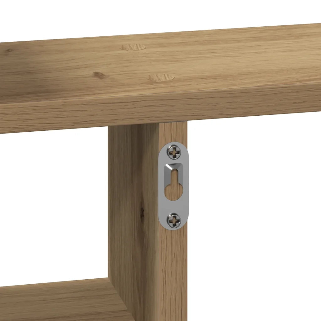 Mensole Parete 2pz Rovere Artigianale 50x12x50 cm in Truciolato 853262