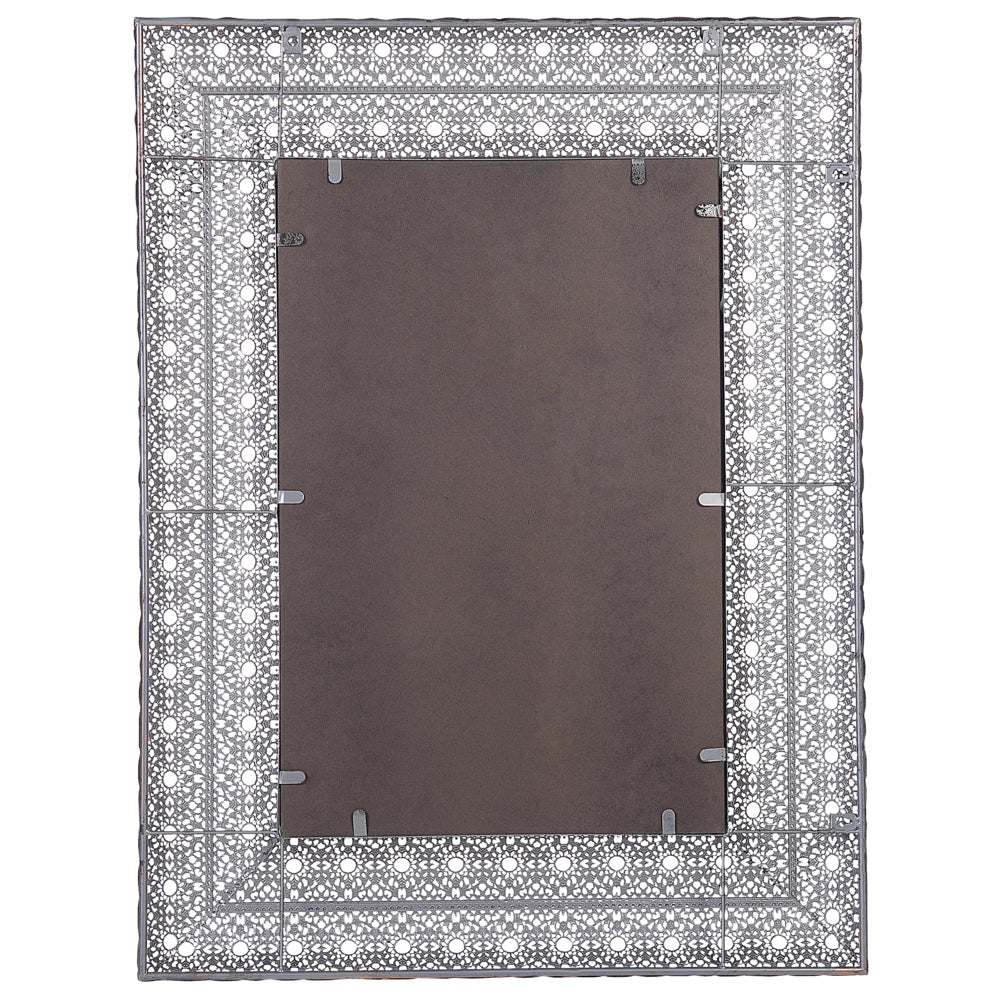 Specchio da Muro Rettangolare Cornice Dorata 69 x 90 cm Decorazione Medio Orientale