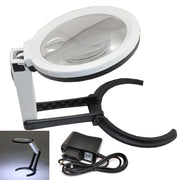 Trade Shop - Lente Di Ingrandimento Da Tavolo Lampada Con 10 Led Portatile 120 Mm A 28mm -