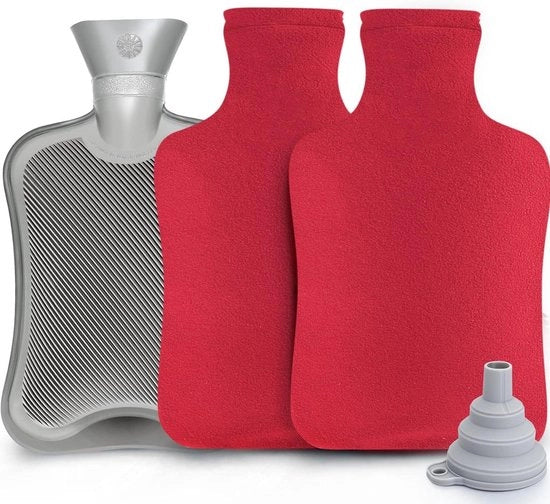 Termos 2 L Rosso - Gomma Naturale - Copertura morbida - Sovrapposto e lavabile - Allevia il dolore alla gola