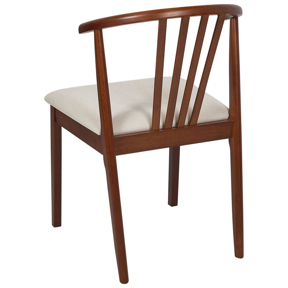 Set di 2 eleganti sedie da pranzo con seduta imbottita in legno scuro beige chiaro chic elegante
