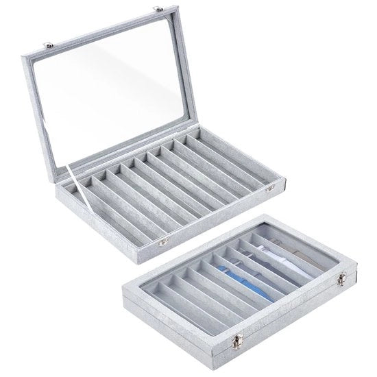 Organizzatore per Cinturino Orario 10 Fiamme - Borsa di Pelle - Deposito Organizzato Gioielli - Finestra Visibile - 35,1 x 24,1 x 4,8 cm - Protezione Premium - Scatola Gioielli