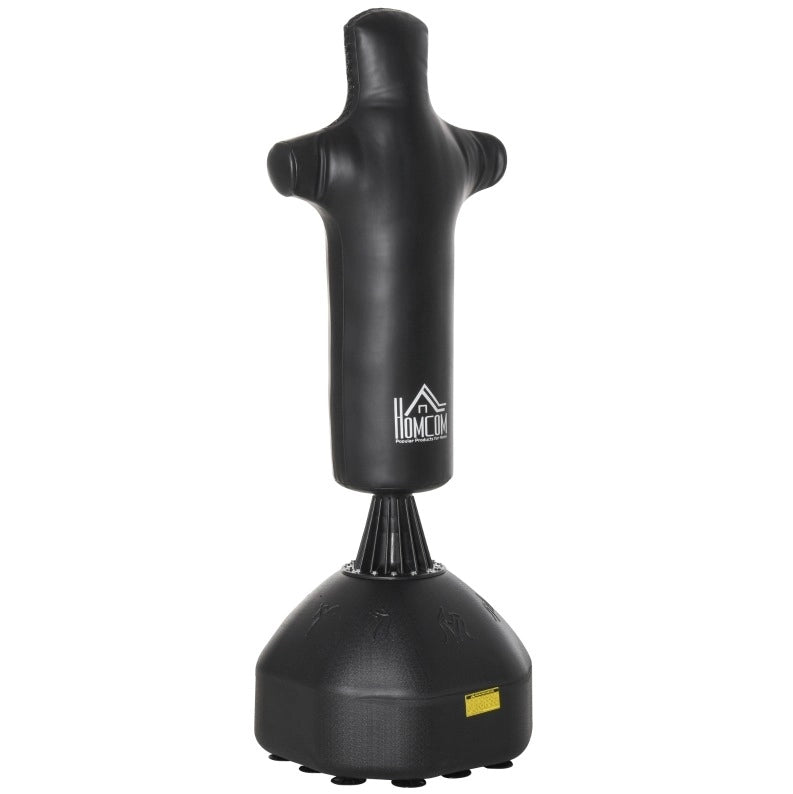 Sacco da boxe autoportante ULEVR 180 cm con design umanoide, base con 12 ventose, nero