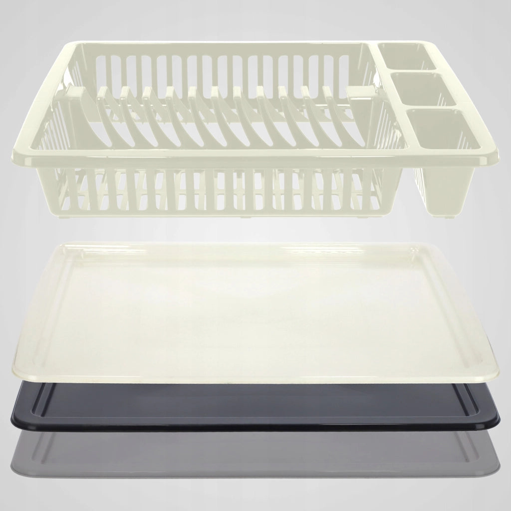Scolapiatti KADAX per posate, grande vassoio in plastica autoportante da 46 cm