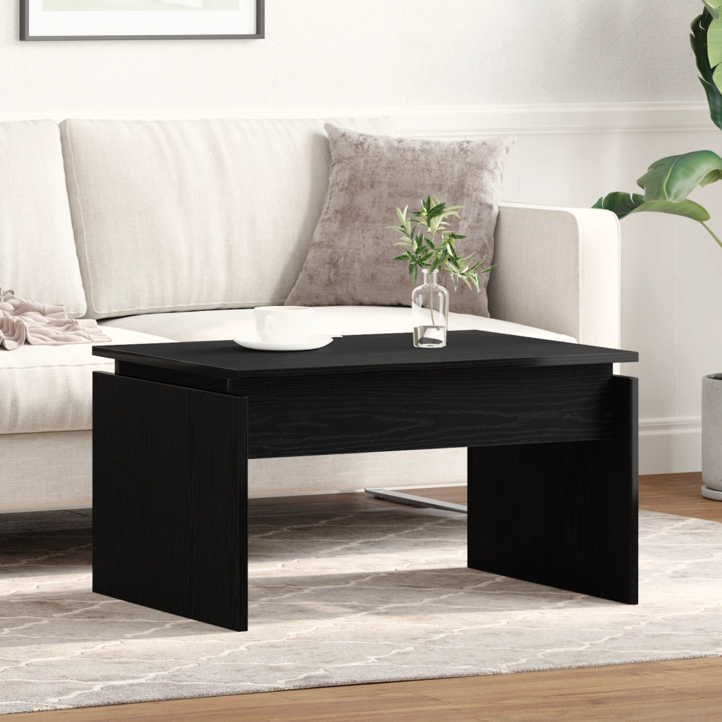 Tavolino da caffÃ¨ in rovere nero 68x38x50 cm in legno ingegnerizzato