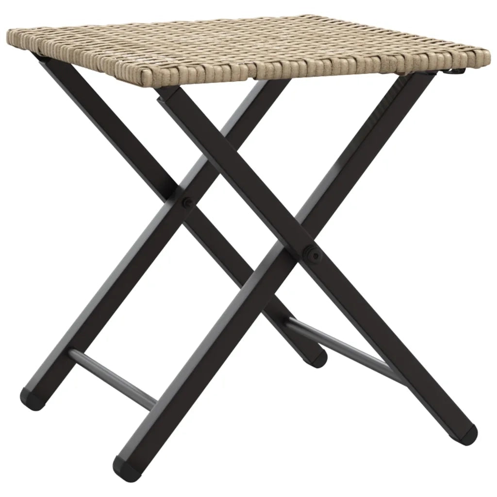 Set da Pranzo da Giardino Pieghevole 5pz Beige in Polyrattan