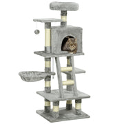 Albero per gatti con grattatoi, nicchie, piattaforme, scala e amaca ¨C zephmum ¨C grigio