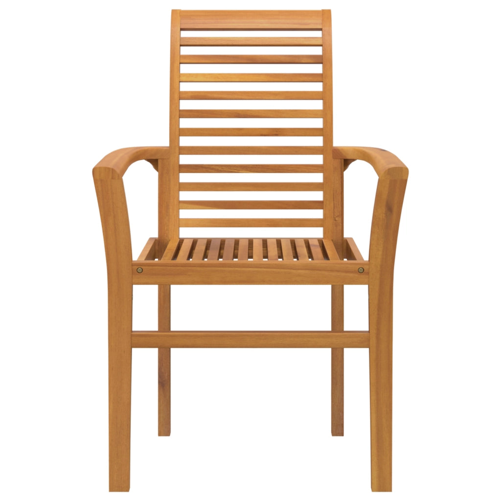 Sedia da Giardino Impilabile 2 pcs in Legno Massello di Teak
