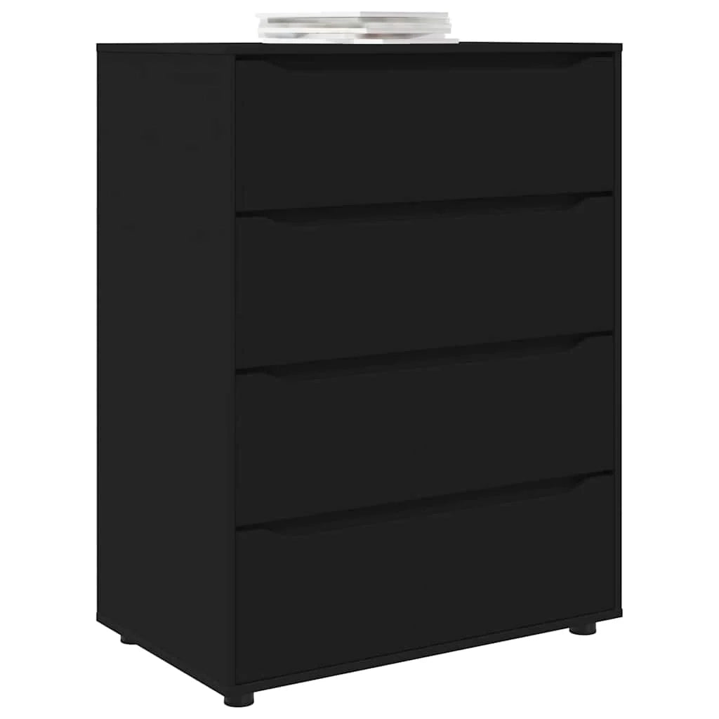 Set di 2 moderni mobili contenitori funzionali 80 x 48 x 105 cm in legno ingegnerizzato nero 02_0056177