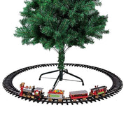 Trade Shop - Trenino Natalizio Con Slitta Di Babbo Natale A Batteria Decorazione Base Albero -