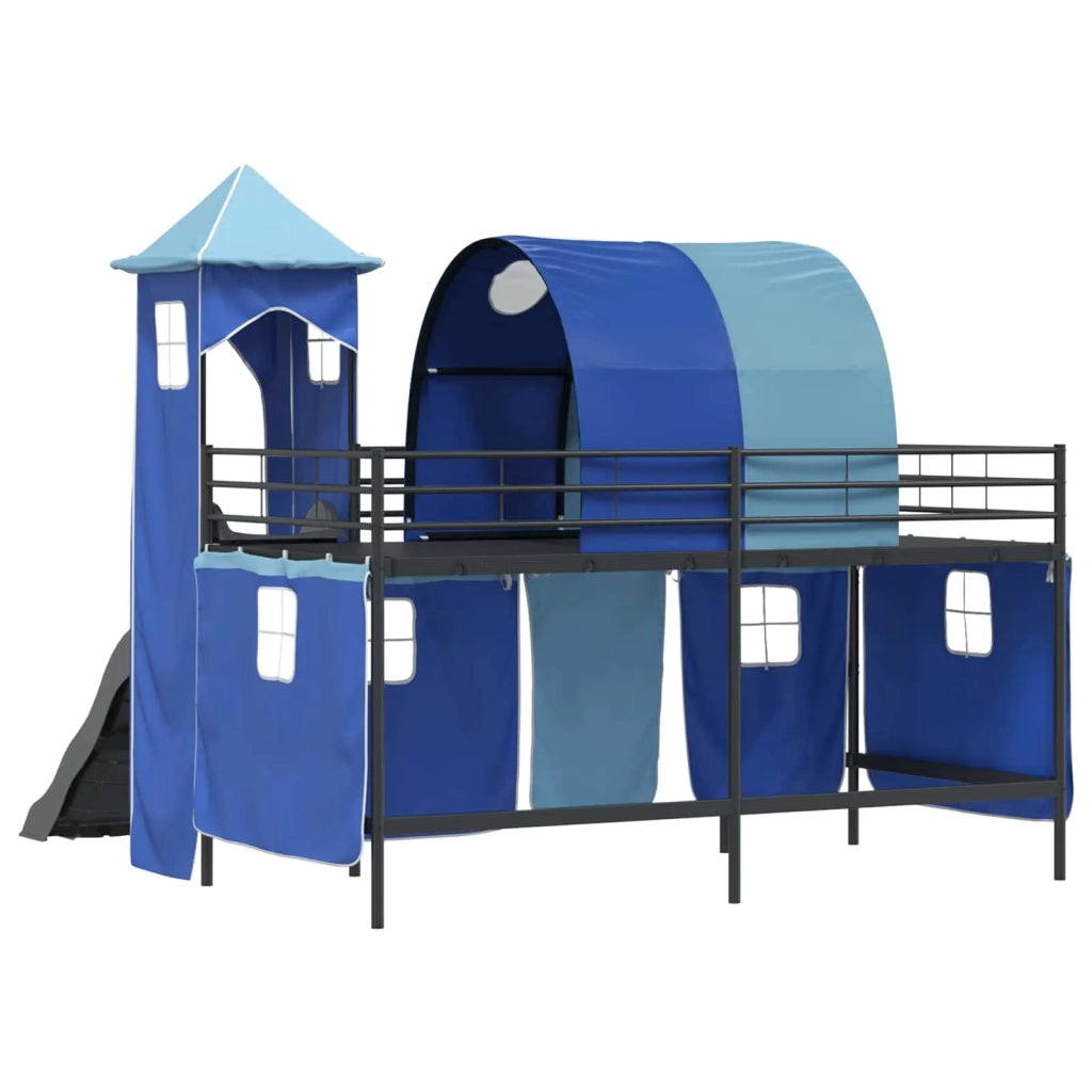 Struttura del letto loft per bambini Nero e Blu 100 x 200 cm