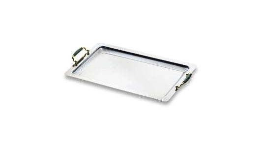 Vassoio da portata in acciaio inox con manici Lory 35 cm