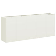 Fioriera | Cassetta per fiori | Vaso Bianca 200x40x80 cm in Acciaio Laminato a Freddo