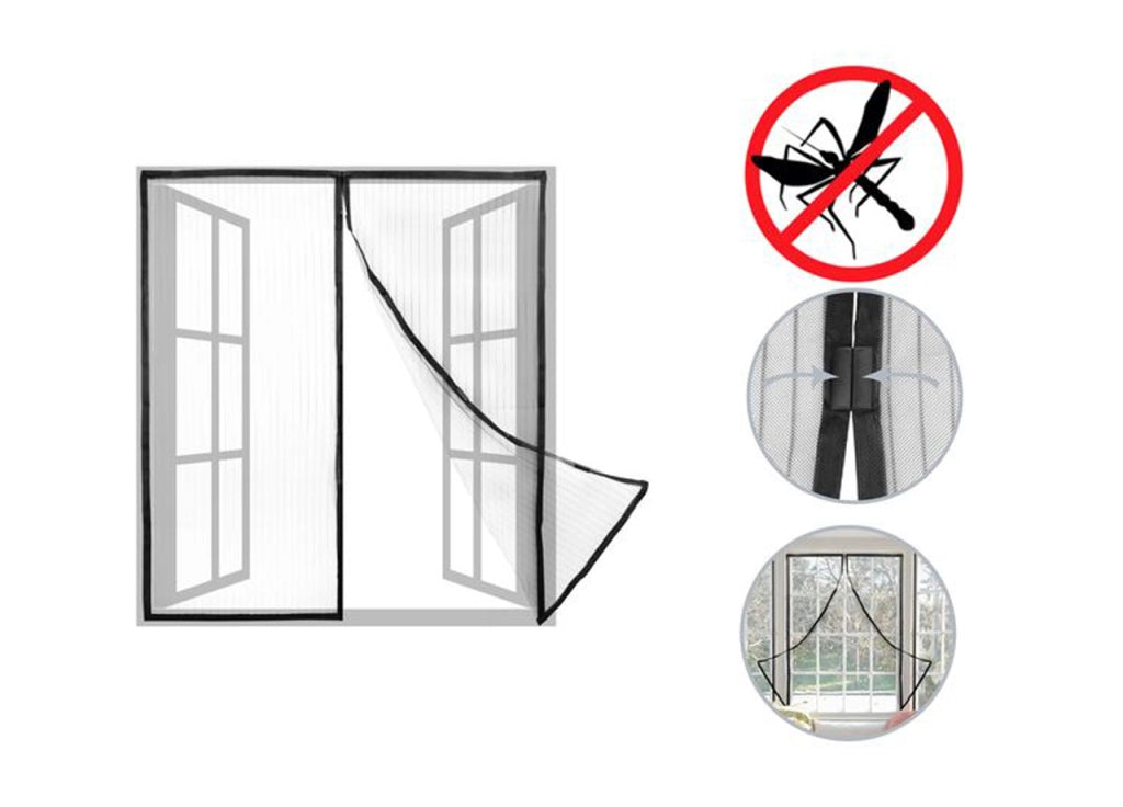 Zanzariera Magnetica Per Porta Ingresso E Finestre Anti Insetti Zanzare Protezione Cimici Mosche Si Chiude da Sola - 90X210 - Nero