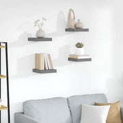 Scaffali a Parete 4 pz Grigio Lucido 23x23,5x3,8 cm in MDF cod mxl 67489