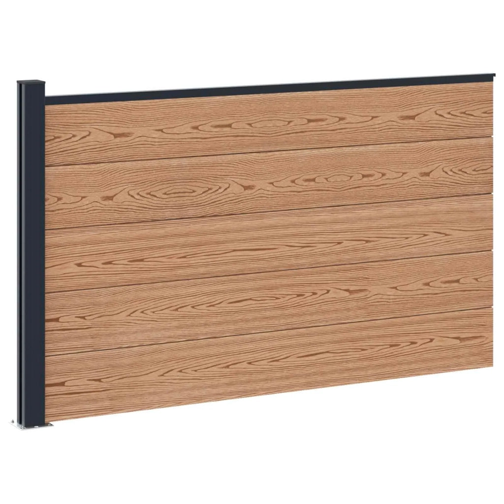 Pannello di Recinzione WPC e Alluminio Marrone 42039073