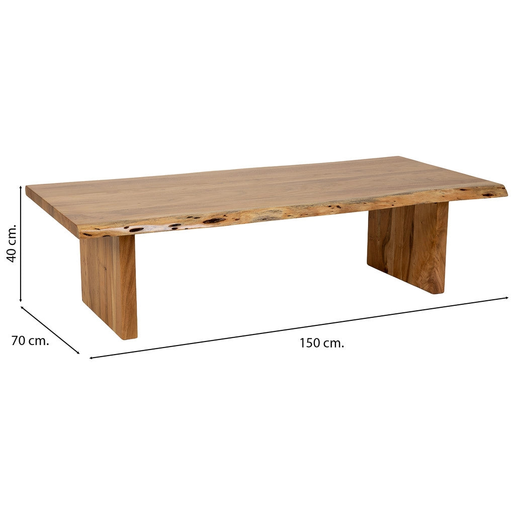 Tavolino da caffè in legno marrone 150x70x40h cm
