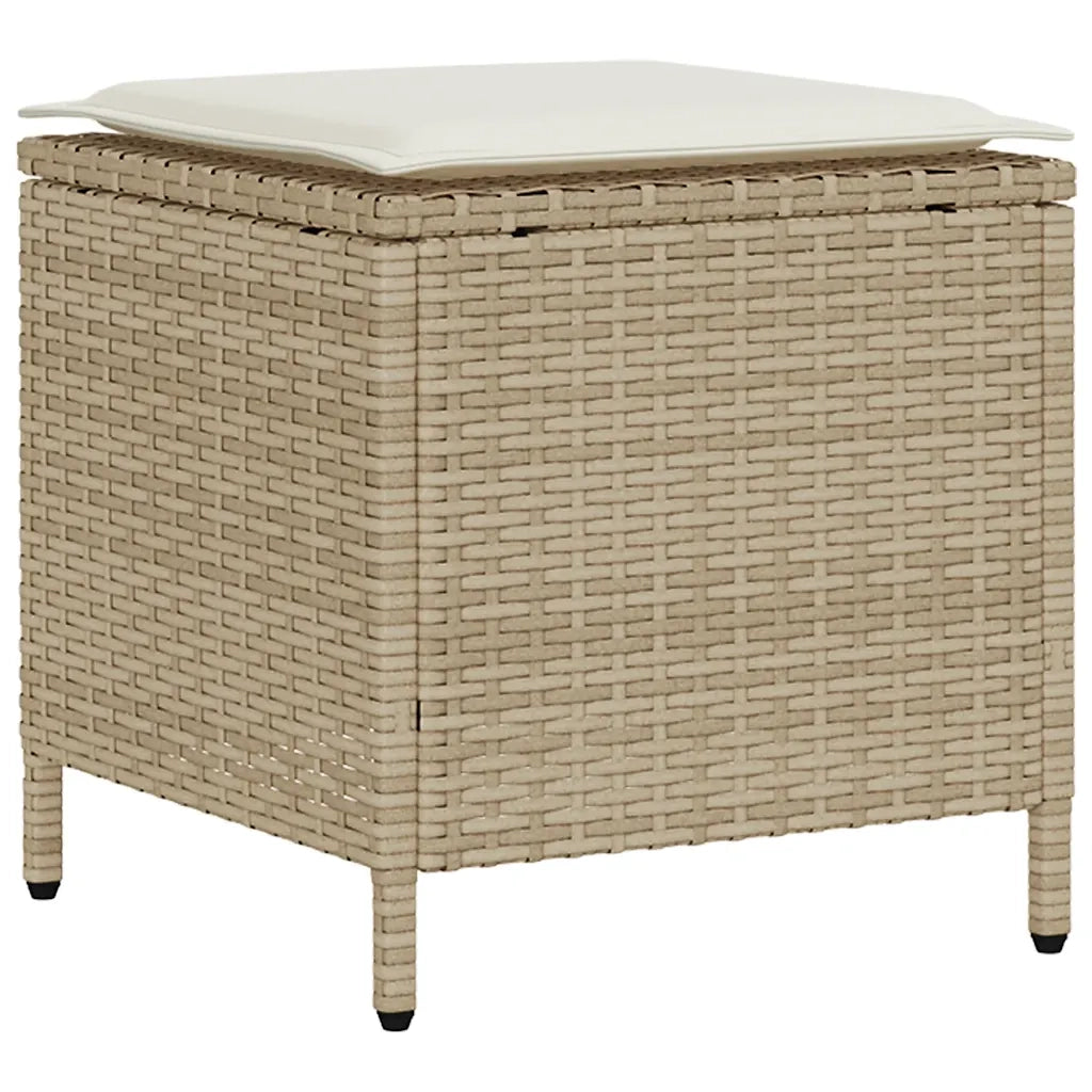 Set Divano da Giardino 6 pz con Cuscini Beige in Polyrattan