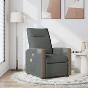 Poltrona Massaggiante Reclinabile Grigio Scuro in Tessuto 4104845