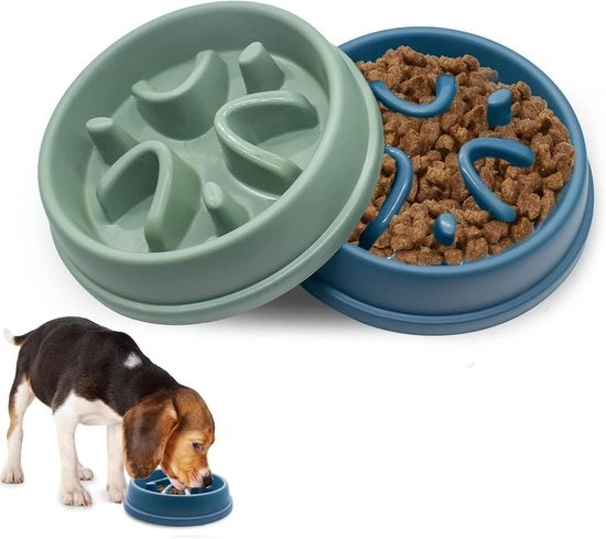 Due pezzi di cassetta anti-schizzo per cani 207 x 46 cm con piedini in gomma - alimentatore lento per una corretta alimentazione di piccoli e medi animali domestici