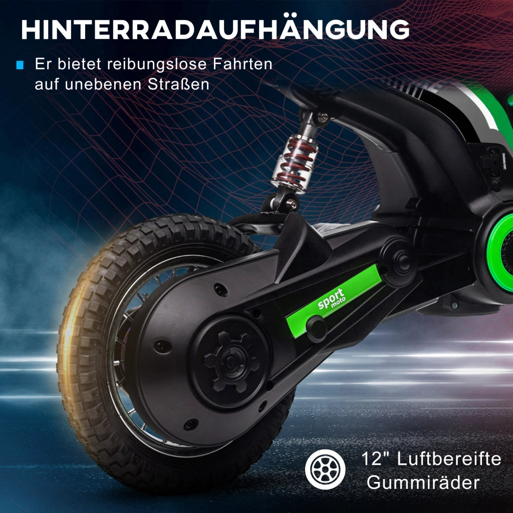 Moto elettrica per bambini 24V ¨C Xylo ¨C verde con musica e luci