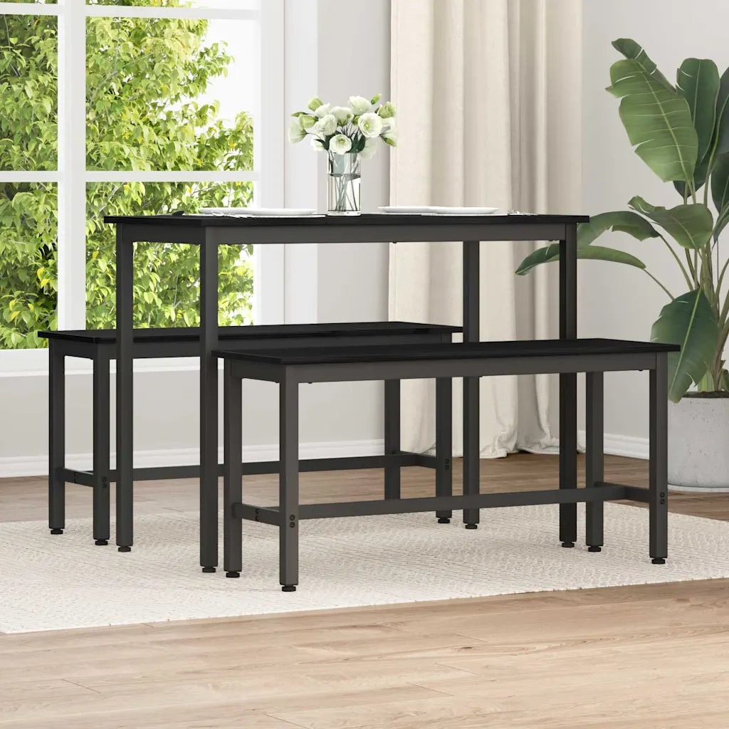 Panchina da pranzo 2 pcs Rovere Nero 100 x 32,5 x 48,5 cm