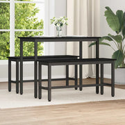 Panchina da pranzo 2 pcs Rovere Nero 100 x 32,5 x 48,5 cm