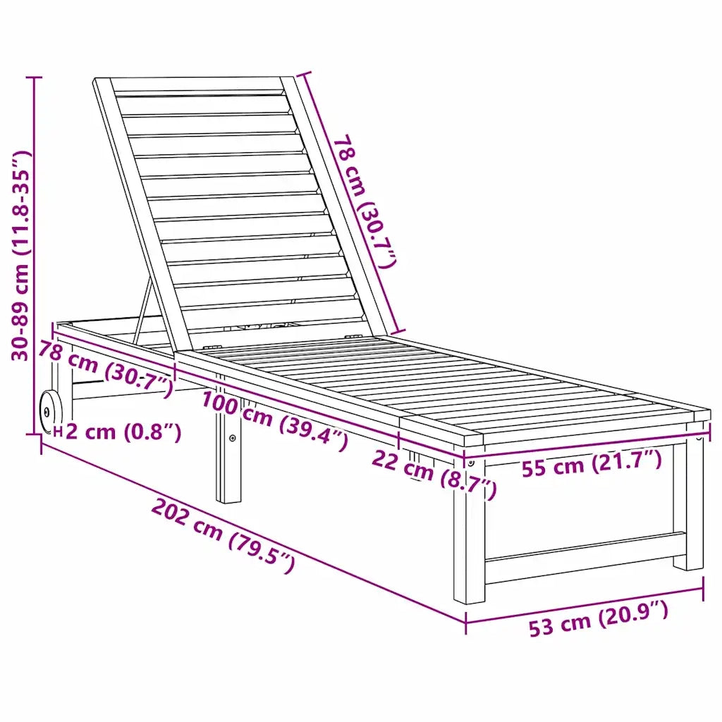 Lettino da sole 2 pcs Marrone 202 x 53 x 89 cm 3333828